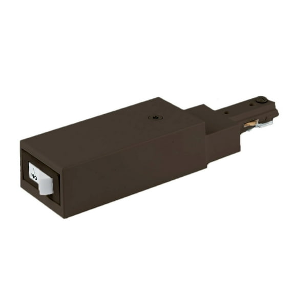 THL-HLES-7A-DB WAC Limited Accessory - 2.5 Inch 7.5A H Track Slim Live End Connector Current Limiter with Switch-Dark Bronze Finish