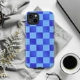 thumbnail image 6 of Blue Checkerboard Phone Case, Stylish Grid Pattern iPhone Cover, Unique Artistic Protective Case for iPhone 17 16 15 14 13 12 11 Pro Plus Mini, 6 of 6