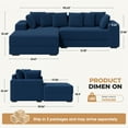 thumbnail image 3 of Hawsaiy 111" Sectional Sofa Couches with L-Shape Chaise, Extra Large Modular Sleeper Couch Reversible Corduroy with 8 pcs Pillows for Living Room, Bedroom, 3 of 11