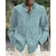 thumbnail image 1 of Camisa con botones y cuello vuelto de manga larga con estampado abstracto 3D de grafiti de gran venta para hombre de verano 2024, 1 of 6