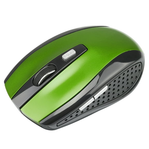 Wireless Gaming Mouse Adjustable DPI 2.4G 6 Buttons Optical Mouse for Laptop Notebook PC, Green
