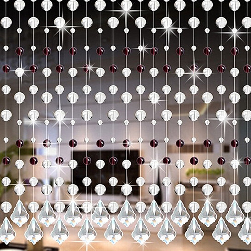 1m Acrylic Crystal Bead Curtain Pendant Hanging Window Door Wedding Party D UK 