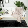 thumbnail image 6 of PiccoCasa Faux Fur Area Rug Fluffy Carpet for Bedroom, Black, 2x5 Feet, 6 of 8