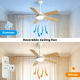 thumbnail image 3 of 42" White Ceiling Fan with LED Light - Remote Control, Reversible DC Motor, 5 Blades for Indoor/Outdoor Use, 3 of 7