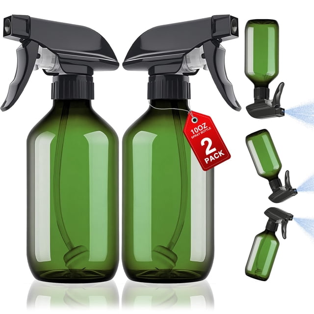 Botellas de aerosol AMORIX de 300 ml (paquete de 2) recargables con boquilla ajustable