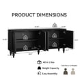 thumbnail image 3 of BFJDM 63" Mid-Century Wood 4-Door Sideboard Buffet Cabinet with Adjustable Shelves, Black, 3 of 9