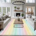 thumbnail image 3 of Colorful Striped Area Rugs 6'x9', Washable Small Throw Rugs for Kitchen Dining room, Farmhouse Vertical Striped Watercolor Indoor Outdoor Rug Non-Slip Low Pile Carpet Runner Reversible Floor Mats, 3 of 8