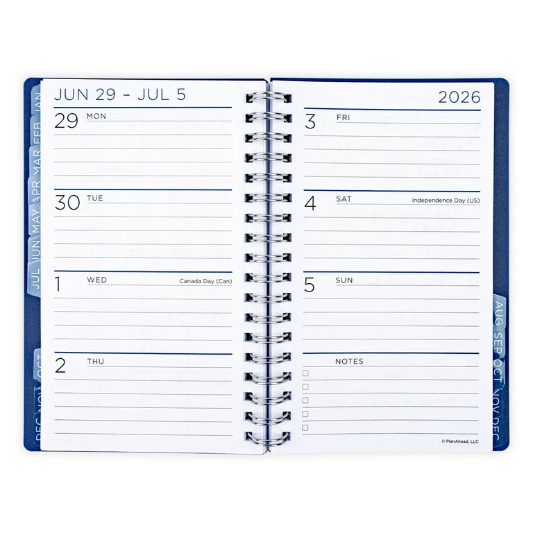 See it Bigger Monthly Weekly Planner Small (3.75″X 6.26″) Blue Solid 15-month Oct 2025-Dec 2026 Soft Cover Spiral Bound