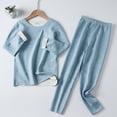 thumbnail image 2 of Odeerbi 4-16 Años Niño Niña Pijama Suave de Manga Larga Johns Conjunto de Ropa Interior Térmica Para Dormir Conjunto de Pijama, 2 of 4