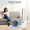 thumbnail image 4 of Advwin 35" Bladeless Tower Fan with Remote, 26ft/s Standing Floor Fan, 90° Oscillation, 24 Speeds, 12H Timer, Quiet Cooling Air Circulator for Bedroom, White+Gold, 4 of 10