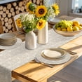 thumbnail image 4 of Beige Damask Round 15 Inch Placemats Set of 6, Vintage Country Scroll Floral Patterned HeatResistant Non Slip Place Mats for Dining Table, Wipeable Braided Kitchen Table Mats for Housewarming, 4 of 9