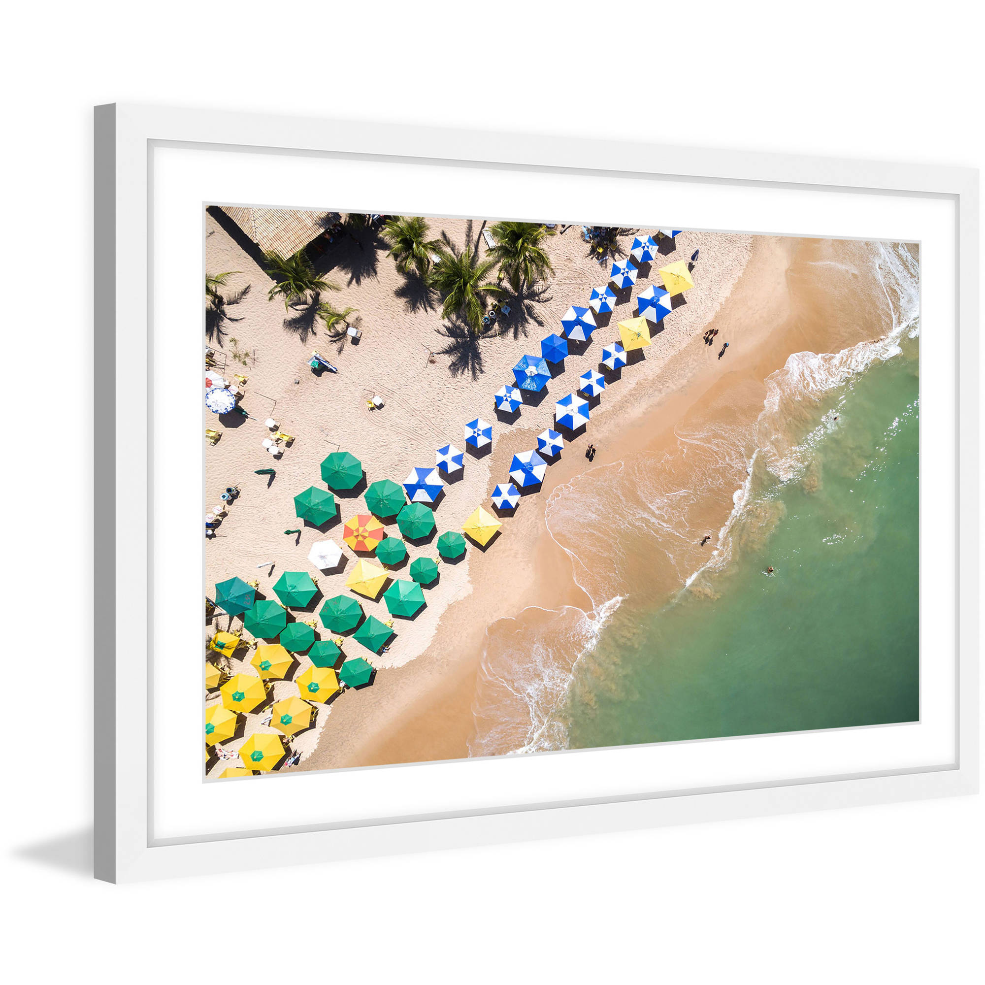 "Beach Umbrellas" Framed Painting Print