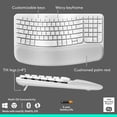 thumbnail image 6 of Logitech Wave Keys & Lift Vertical Mouse Ergonomic Wireless Combo - White, 6 of 11
