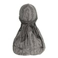 thumbnail image 5 of 4 Pieces Durag Hat for Men, Silk Satin Long Tail Pirate Wave Cap Broken Feather Turban Headwear, 5 of 5