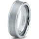 Tungsten Wedding Band Ring 6mm for Men Women Comfort Fit Step Beveled Edge Brushed Lifetime Guarantee – image 1 sur 5