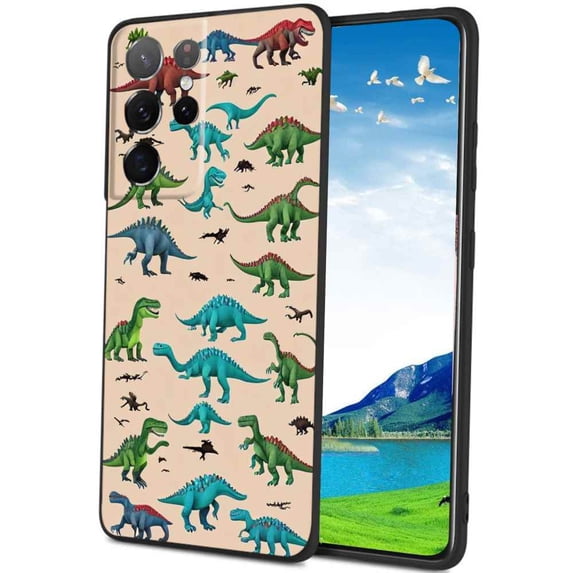 Compatible with Samsung Galaxy S23 Ultra Phone Case, Dinosaurs-125 Case Silicone Protective for Teen Girl Boy Case for Samsung Galaxy S23 Ultra
