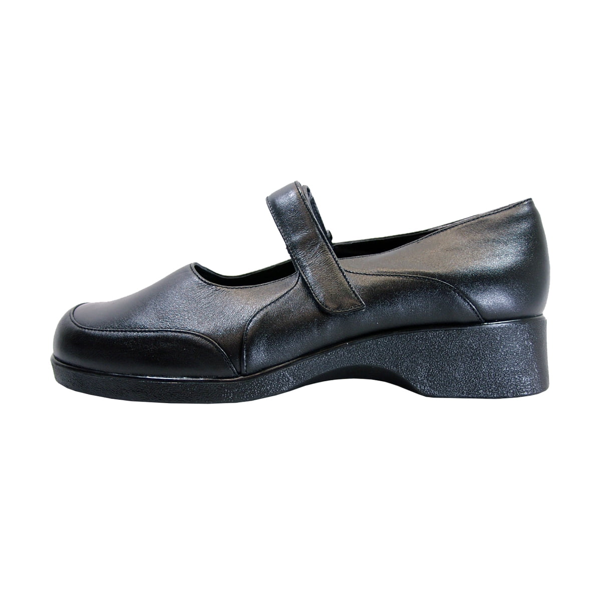 PEERAGE Misty Wide Width Comfort Casual Leather Mary Jane Style Shoes BLACK 6