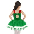 thumbnail image 2 of iEFiEL Girls Christmas Snowman Costume Velvet Puff Sleeves Ballet Tutu Dress Leotard Green-A 8, 2 of 7
