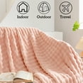 thumbnail image 7 of RYNGHIPY Oversize Blush Flannel Fleece 79*90 Throw Blanket for Girls Kids Fluffy Pink Waffle Faux Fur Blanket for Bed Couch Chair Bubble Plush Thick Fuzzy Soft Blanket (Blush,79"*90"), 7 of 7