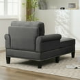 thumbnail image 2 of ijuicy Chaise Lounge Chair, Modern Lounge Chair Indoor, Oversized Comfy Chaise Lounge with Pillow - Drak Gray, 2 of 7