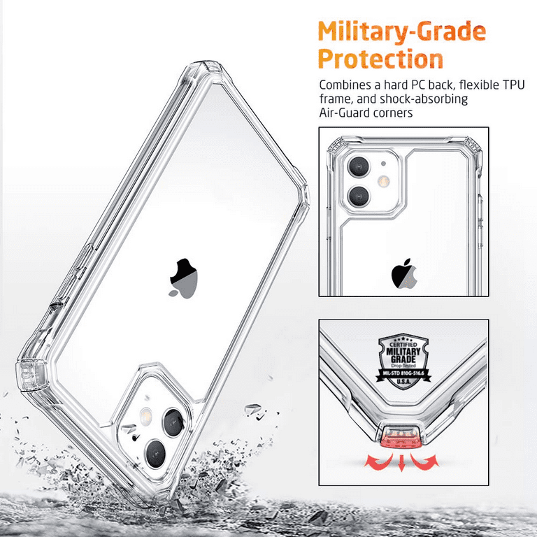 ESR iPhone 15 Pro Case With Military-Grade Protection,  Shockproof Corners, Yellowing-Resistant Back, Clear Armor Series : Cell  Phones & Accessories
