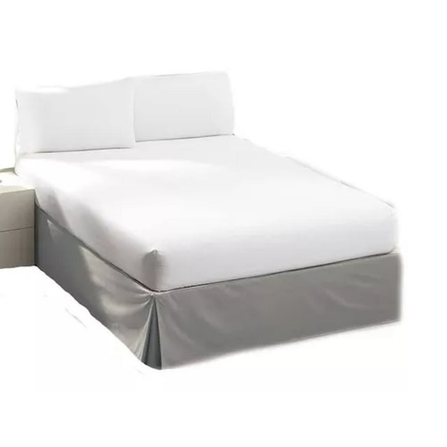 Rodapie Gris Liso King Size Microfibra Decoración Concord