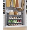 thumbnail image 4 of Sakugi 3-Tier Metal Shoe Rack, Holds up to 16 Pairs, Stackable Shoe Organizer, 25.9 x 11.4 x 19.3 in, Black, 4 of 9