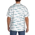 thumbnail image 3 of Balery Cute Shark Camisa Casual de Manga Corta con Botones para Hombre, Texturizada, Estilo Cubano, para Playa, Verano-3X-Large, 3 of 5