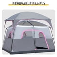 thumbnail image 5 of Hassch 6 Person Waterproof Camping Tent, Windproof Easy Setup Family Tent with Carry Bag for Hiking, Traveling, Climbing, Gray & Red, 5 of 10