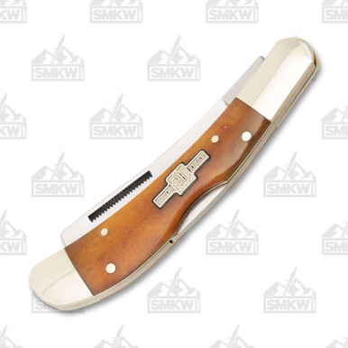Rough Ryder RR2003 Lockback Razor Smooth Amber Folding Pocket Knife