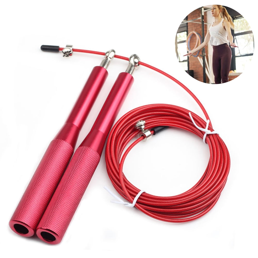 Fitness Crossfit Cardio Adjustable Steel Wire Jump Rope Speed Skipping Rope Gym 