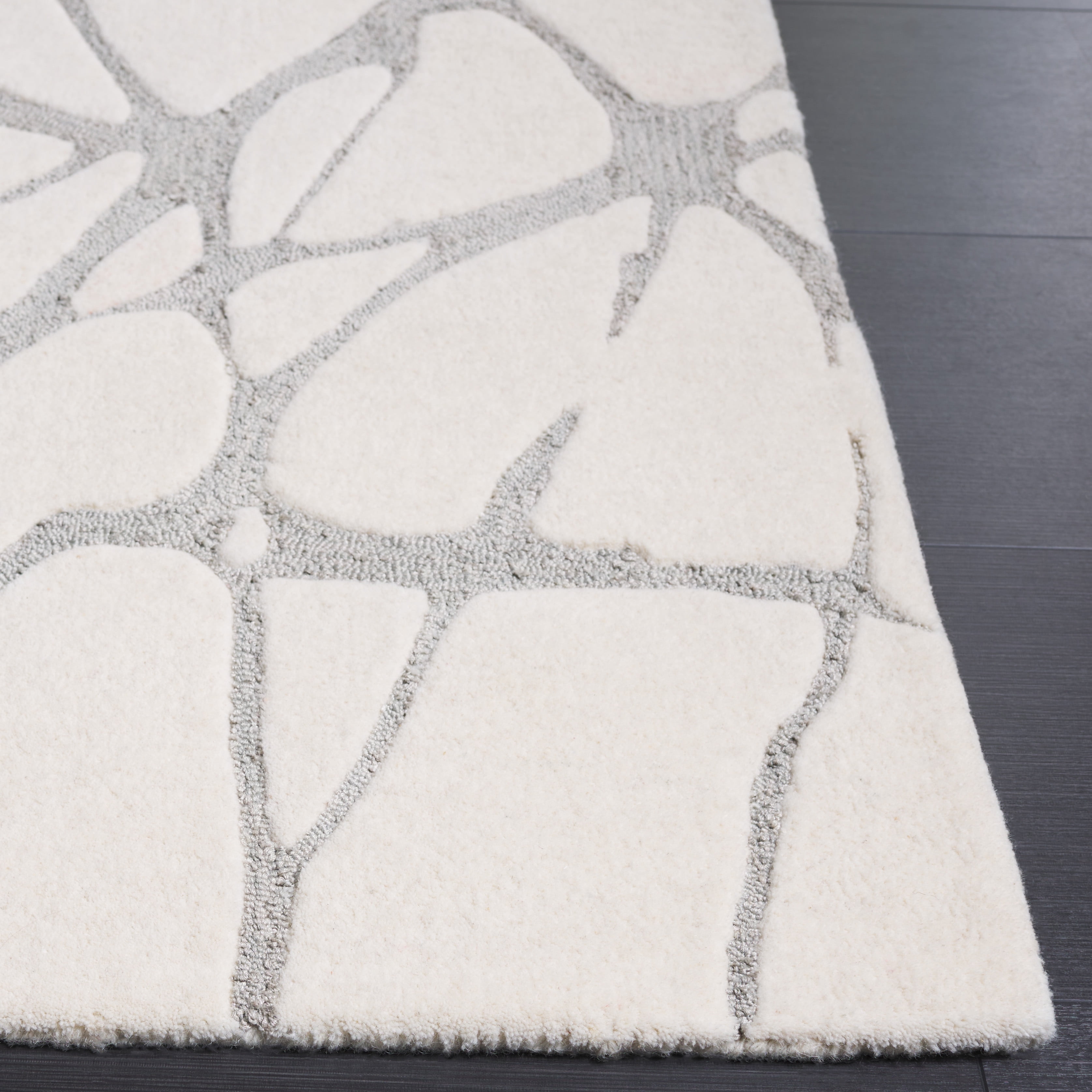 SAFAVIEH Rodeo Durga Abstract Area Rug, Ivory/Gray, 6' x 9'