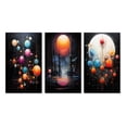 thumbnail image 2 of Designart " Future Moon Obscurity Abstracted Landscapes III" Minimalism Wall Art Set Of 3 - Abstract Minimalism Orange Gallery Wall Set For Home Decor, 2 of 6