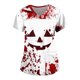 thumbnail image 2 of Camisa de manga corta con cuello en V y estampado sangriento para disfraz de enfermera de Halloween para mujer, 2 of 4