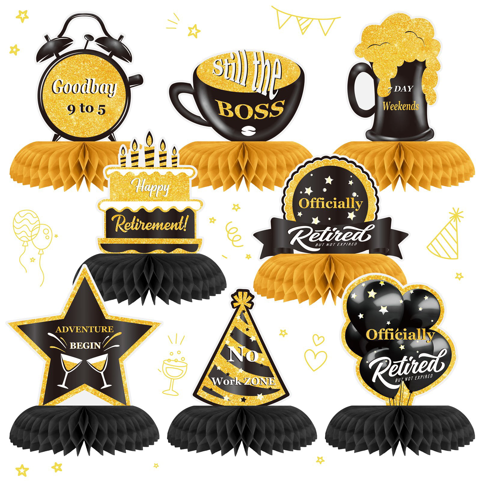 Details about   Officially Retired Hanging Swirl Decorations Happy Retirement Party Supplies 