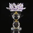 thumbnail image 2 of Candelabro 4.72 "Dia Tealight Mesa de centro Decoración púrpura Sunnimix Portavelas de cristal Lotus, 2 of 4