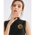 thumbnail image 2 of Elegant Leather Peony Flower Brooch Pin for Women Men Handmade Dainty Imitation Leather Rose Floral Brooches Lapel Pins Glossy Wedding Holiday Christmas Dress Accessories Jewelry Gift, 2 of 11