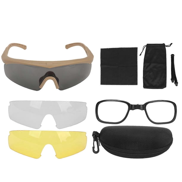 Shooting Glasses UV Protective Outdoor Military Goggles Windproof Motorcycle Goggles Cycling Goggles Eye Protection for Men Women Khaki
