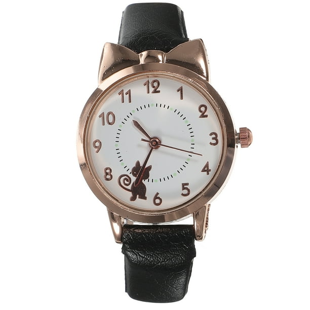 EeaseMX Reloj electrónico con diseño de gato adorable para mujer, reloj decorativo para mujer, regalo para mujer