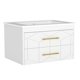thumbnail image 2 of Mueble de baño flotante moderno - Lavabo de cerámica, 2 cajones grandes con cierre suave y tirador dorado - Fácil de montar, conjunto de muebles de baño - Color blanco, 30 pulgadas, 2 of 6