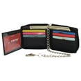 thumbnail image 3 of Men's Zipper RFID Blocking Premium Leather Zip-Around ID Bifold Biker Chain Wallet, 3 of 15