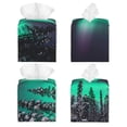 thumbnail image 2 of Naloa Northern Lights 2 Tissue Box Cover Leather Tissue Holder Square Facial Tissue Case for Bathroom, Vanity Countertop, Tabletop, Car, 2 of 7