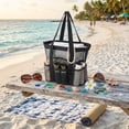 thumbnail image 2 of Leodye 1PCS Multi Pocket Large Capacity Mesh Beach Tote Bag , Portable Swim Shower Caddy with Optional Inner Liner for Travel Beach -13.39*5.12*12.6IN, 2 of 2
