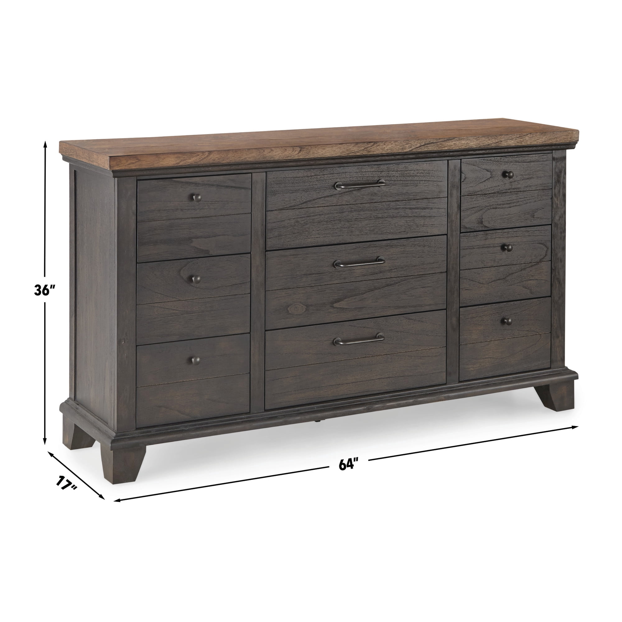 Steve Silver Bear Creek Acacia Wood 6-Drawers Bedroom Dresser, Brown