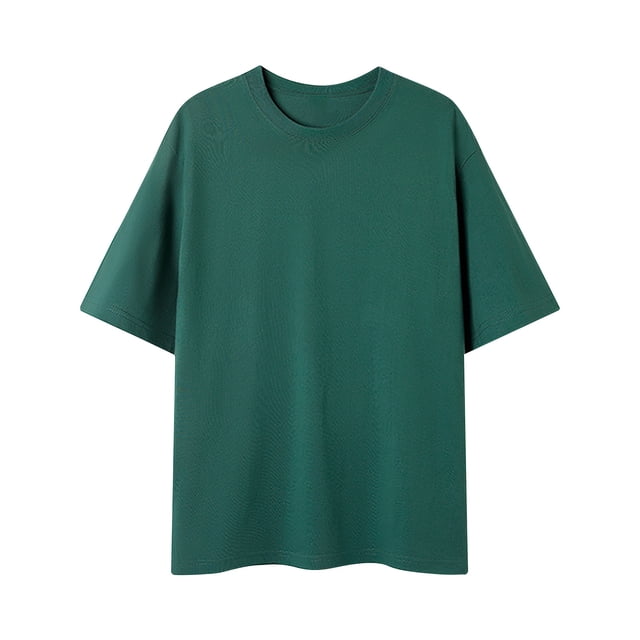 Camisas de Manga Corta de los Hombres Color Sólido de Ajuste Cuello Redondo Tops Casuales, Verano Y Primavera, Camisas Casuales de los Hombres