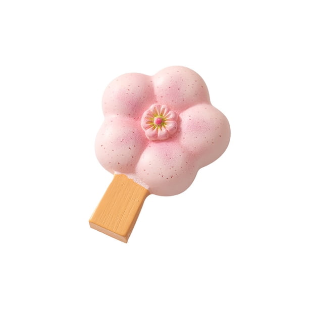 Imán para nevera en 3D, helado en flor de cerezo, decoración de resina