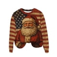 thumbnail image 6 of Women’s Retro Christmas Cartoon Print Round Neck Hoodie Casual Fall Winter Sweatshirt Fun Holiday Light Graphic Pullover Comfortable Xmas Novelty Gift Top, 6 of 7