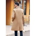 thumbnail image 3 of Bebetter Gemijacka Mens Long Lapel Double Breasted Wool Trench Coat Smart Business Winter Jacket Overcoat, 3 of 5