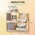 thumbnail image 4 of Olakee Record Player Table, with 3-Tier Vinyl Storage for 220 Albums, for Living Room Music Room Study, Gold and White, 4 of 8