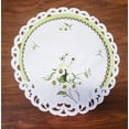 thumbnail image 2 of Doily Boutique Round Doily with Daisy Flowers on Bleached White Fabric Size 23 inches, 2 of 3